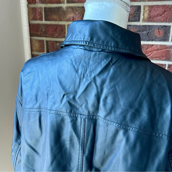 American Rag Women’s Plus Size 3X Black Faux Leather Zip Up Moto Jacket Classic - Picture 9 of 14